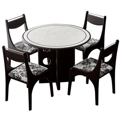 全友家居中古风多巴胺玻璃圆餐桌