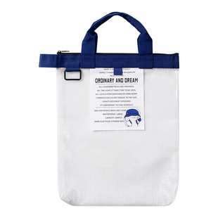 天色特厚手提文件袋学生EVA透明防水耐磨a4大容量收纳袋高颜值简约风ins风资料试卷课本书本作业补习袋补课包