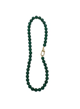 法式中古风红玛瑙绿玉髓串珠项链