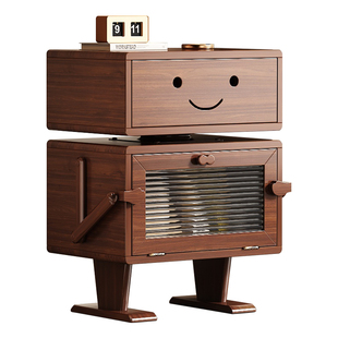 床头柜实木柜子边柜儿童机器人沙发创意床头柜客厅卧室矮斗家用柜