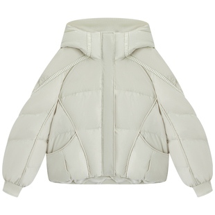 【商场同款】阿依莲高端连帽羽绒服女25冬季新款设计感外套