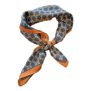 经典老花气质百搭方巾棉麻围巾女士春夏旅游拍照头巾职业通勤领巾