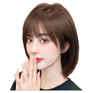 假发女全头头套真发全真人发丝无痕自然减龄短发波波头整顶假发套