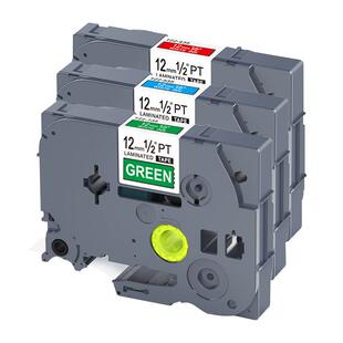 适用兄弟标签机色带12mm9 6 18 24 36黑底白字/红底/蓝底/绿底白字标签带18RZ P700 P900/710bt打印纸贴纸