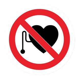 禁止佩戴心脏起搏器者靠近提示贴工厂车间设备标签安全警示标识贴