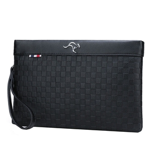 男士手拿包商务休闲格子手抓包手机包男大容量手提包信封钱包卡包