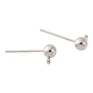 14K包金带开口闭口环豆豆耳钉925银针手工diy配件耳饰耳环材料