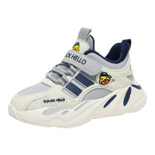 小黄鸭童鞋男童鞋子2025新款冬季加绒保暖中小童棉鞋儿童运动鞋