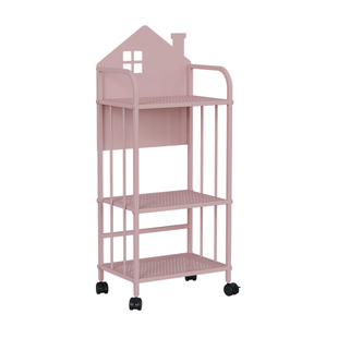 书桌旁小书架可移动铁艺收纳置物架落地迷你家用带轮小型儿童书柜