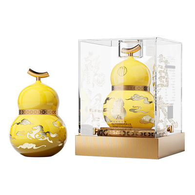 泸州老窖定制酒马年生肖酒52度999ml福禄自在黄葫芦浓香白酒送礼