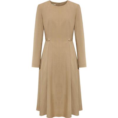 粉蓝衣橱优雅气质连衣裙花纱毛料