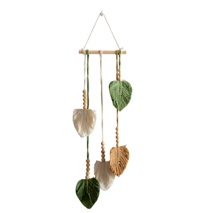 北欧树叶手工编织挂毯小清新房间改造墙面装饰挂件客厅背景墙壁挂