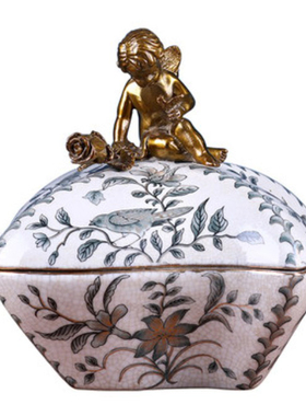 首饰盒欧式纯铜美式法式装饰品