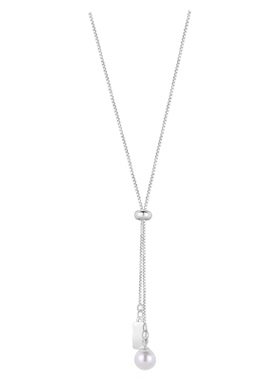 925纯银珍珠抽拉项链女高级感