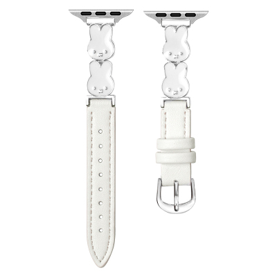 UHADA新款可爱兔间皮表带女生