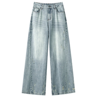 班尼路SK美式水洗做旧牛仔裤男夏季2026新款宽松阔腿裤潮牌长裤YS