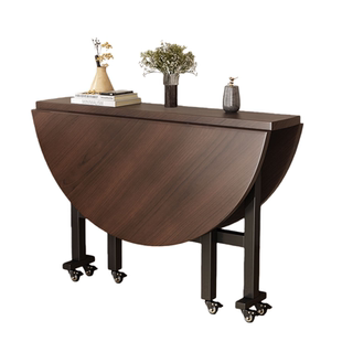 饭店大圆桌圆形餐桌多功能折叠桌酒店实木吃饭桌子带转盘桌面餐厅