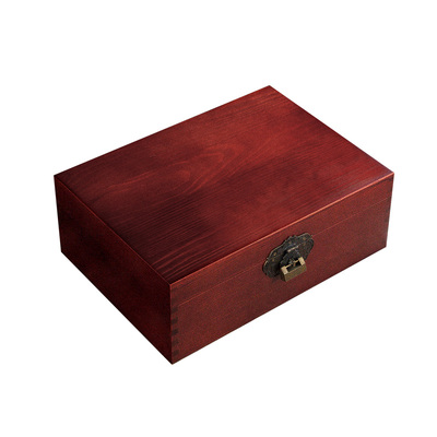 复古带锁木质仿古木盒子