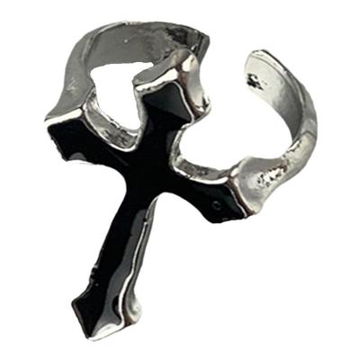 金属朋克十字架戒指食指戒装饰