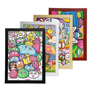磁吸画框装裱儿童a4相框美术作品4K墙贴免打孔8K奖状展示框磁性贴