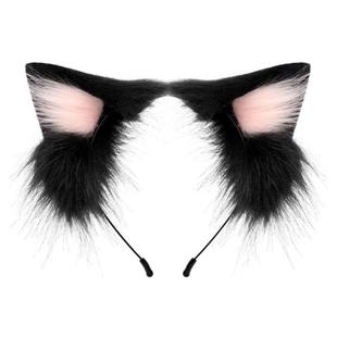 原创手作猫娘猫耳发箍头饰 cos仿真立体兽耳lolita可爱毛绒耳朵KC