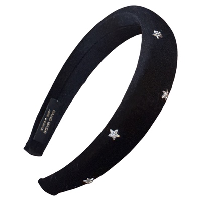 韩国超闪锆石五角星宽边发箍