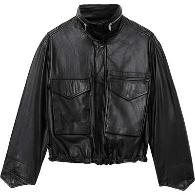 ALLSAINTS女士纯色皮衣