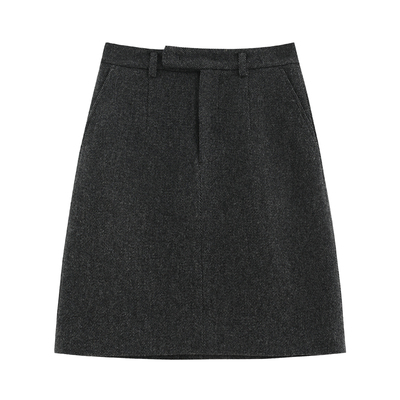 复古高腰A字百搭半身中裙