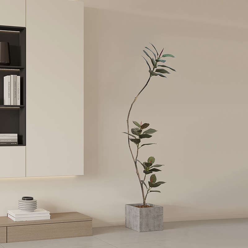 森空间高端黑金刚橡皮树仿真绿植落地大盆栽室内客厅装饰植物摆件