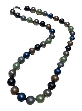 母贝仿珍珠大溪地莫兰迪混彩项链