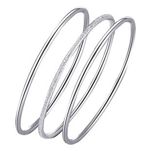 三生三世银手镯女纯银年轻款9999银镯子银饰手环女生饰品送女朋友