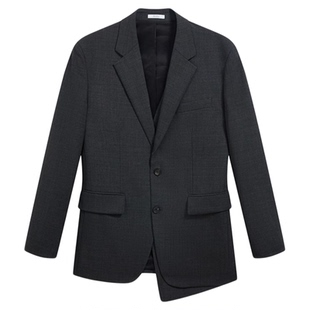 ZIOZIA冬季男保暖羊毛混纺双层设计休闲西便服外套ZKG04926F