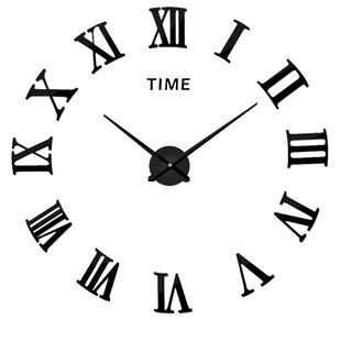 免打孔装饰钟表挂钟现代简约罗马数字客厅创意大尺寸数字墙贴时钟