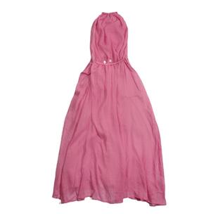 【正版●春季补货】重工设计感刺绣礼服晨袍挂脖露背吊坠度假长裙