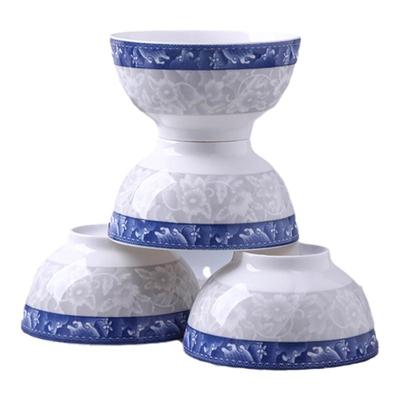 家用10个饭碗套装创意青花组合