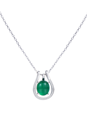 天然绿色玉髓项链女2025新款