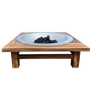 实木老式烤火盆铸铁炭火冬季取暖烤火炉室内家用炭烧烤架围炉煮茶