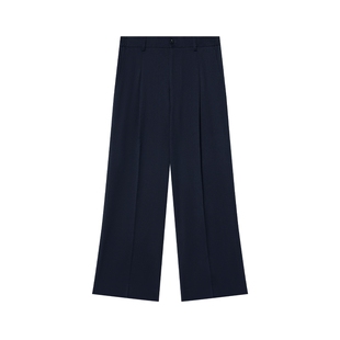 JDV男装 李宏毅同款藏青色休闲西裤百搭宽松垂坠感阔腿裤WPL50W7