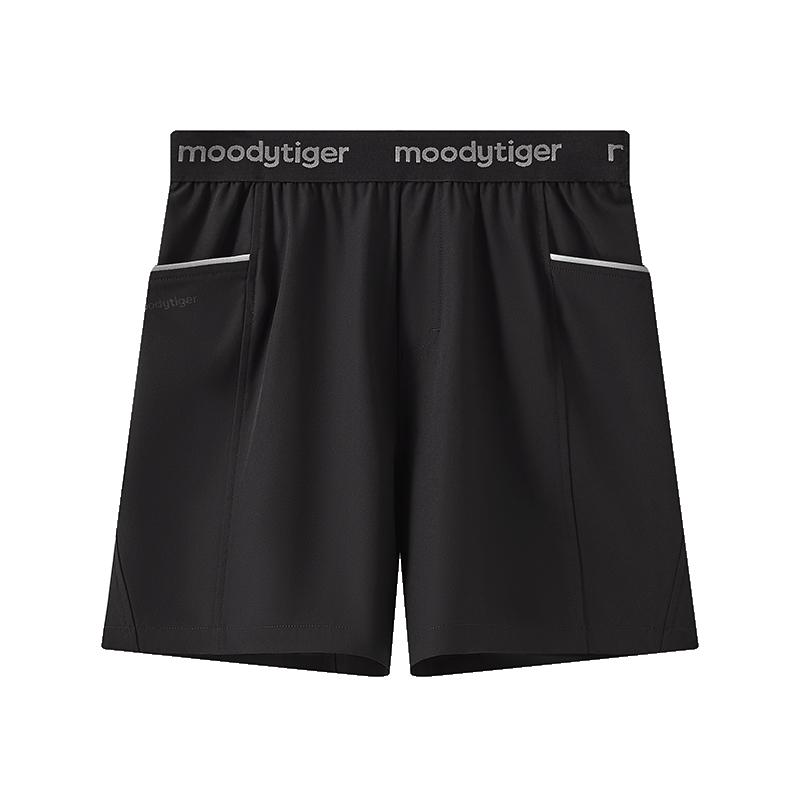 moodytiger男童户外短裤夏季学生百搭简约弹力宽松运动裤子