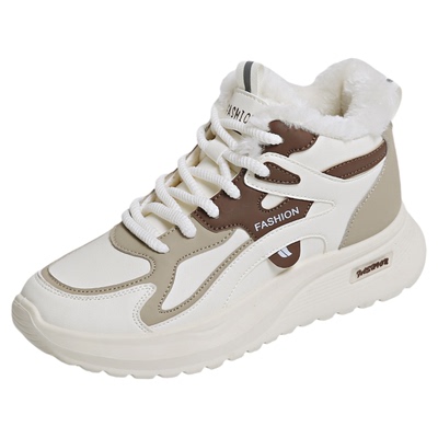 加绒加厚运动鞋女高帮保暖棉鞋