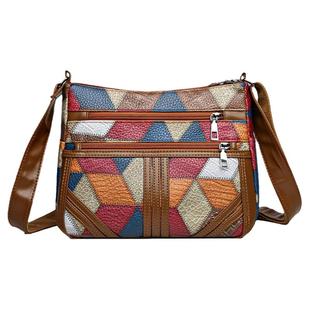 真皮妈妈包女2025夏季新款时尚百搭单肩斜挎包软皮多层妈妈包女包