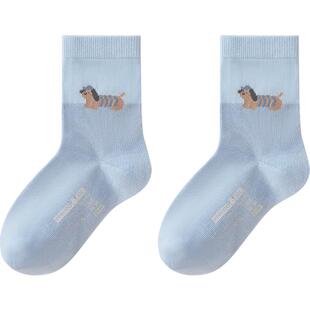 YEEHOO/英氏儿童袜子棉袜中大童7A抗菌袜透气男女童袜子四季款