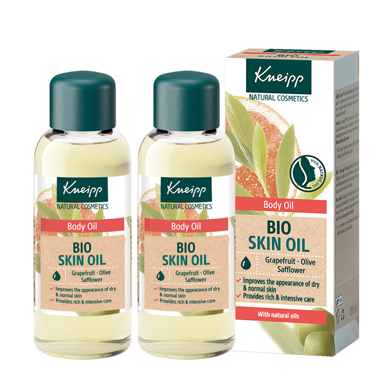 德国Kneipp克奈圃天然植物身体护理有机再生精油补水保湿100ml*2