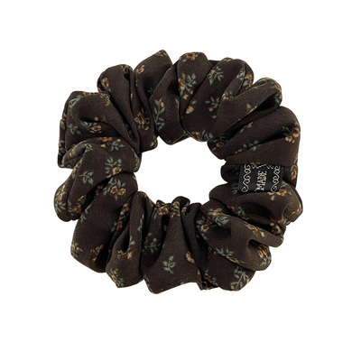 咖色系碎花纯棉小肠发圈森系头绳