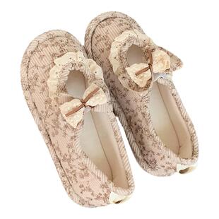 细细条 产妇月子鞋89月份产后春秋季薄棉拖鞋室内家居包跟棉鞋女