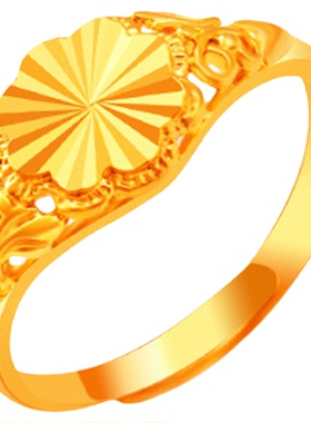 戒指女久不掉色越南沙金可调节情侣花朵戒子镀金细满天星指环饰品