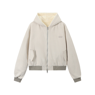 江南先生NewJNXS座山雕仿麂皮绒口袋撞钉夹克棉服双拉链休闲外套