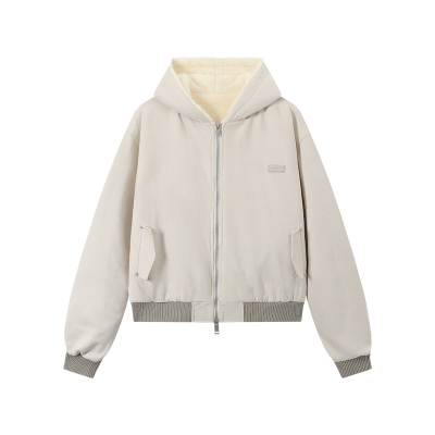 江南先生NewJNXS座山雕仿麂皮绒口袋撞钉夹克棉服双拉链休闲外套