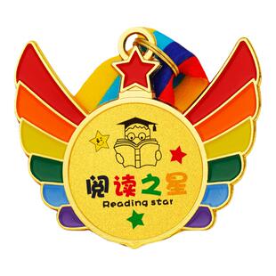 幼儿园儿童奖牌英语阅读之星语文朗诵打卡小勋章故事大王比赛奖杯
