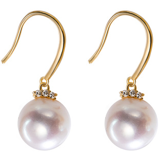 南珠宫925银淡水珍珠耳钉耳钩简约百搭通勤款C-CYE081SD